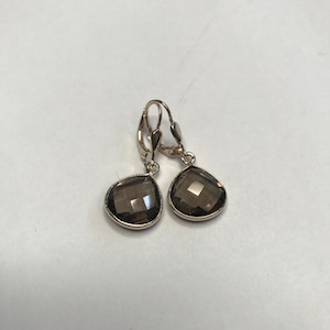 Boucles d&rsquo;oreille en quartz fumé