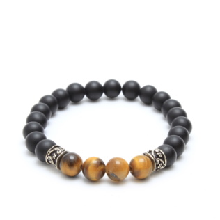 Bracelet en Œil-de-tigre et Jais